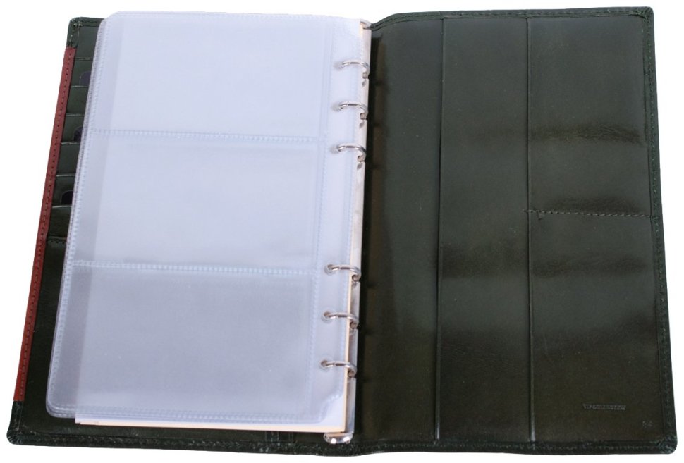 Кожаный блокнот органайзер Prestige зеленого цвета Vip Collection 102563 modnotak фото №4