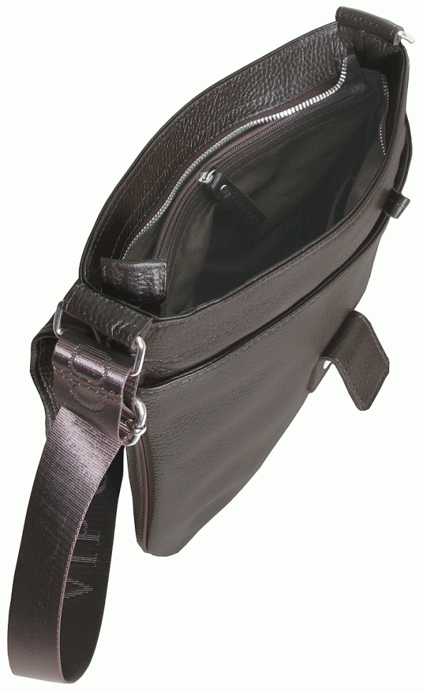 Мужская сумка планшет из натуральной кожи через плечо с клапаном на магните Vip Collection коричневого цвета 102663 фото №7 Мужская сумка планшет из натуральной кожи через плечо с клапаном на магните Vip Collection коричневого цвета 102663 modnotak фото №7