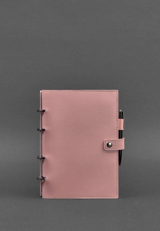 Жіночий рожевий шкіряний блокнот (Софт-бук) із датованим блоком BlankNote (42663)