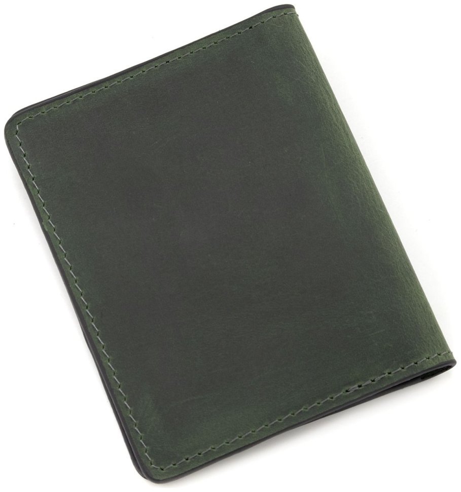 Обложка для офицерского удостоверения из матовой винтажной кожи Grande Pelle 82763 зеленого цвета modnotak фото №3