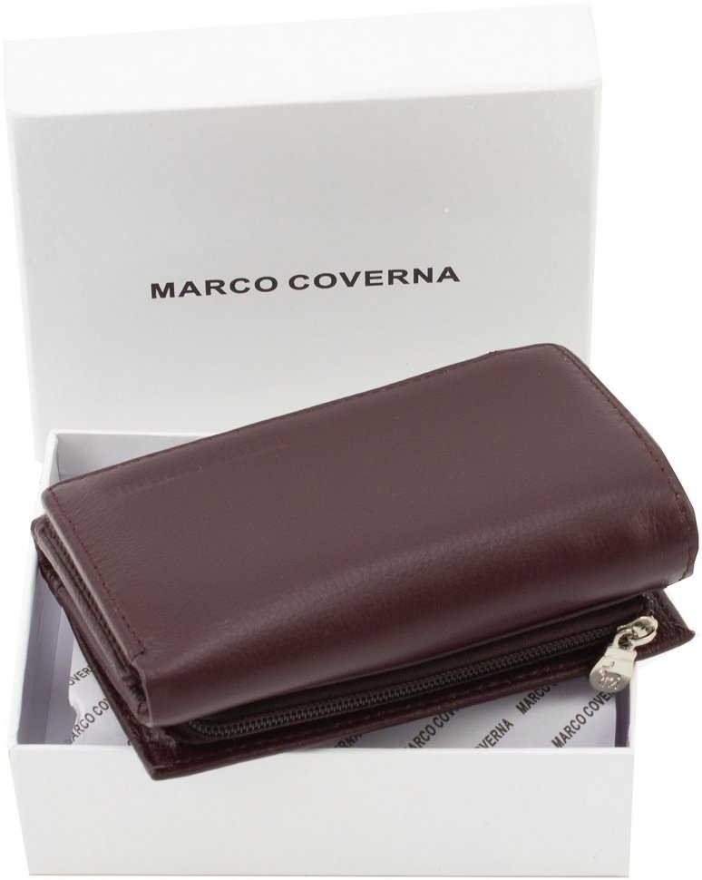 Компактный кожаный кошелек на магнитах Marco Coverna (18018)