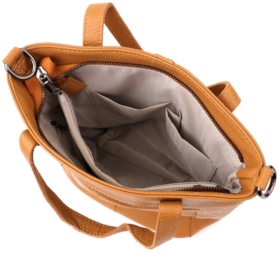 Яркая вместительная женская сумка рыжего цвета из кожи флотар Vintage 103163 фото №7 Яркая вместительная женская сумка рыжего цвета из кожи флотар Vintage 103163 modnotak фото №7