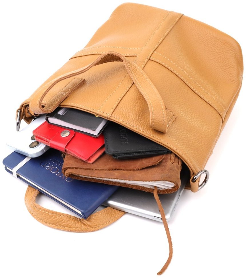 Яркая вместительная женская сумка рыжего цвета из кожи флотар Vintage 103163 фото №9 Яркая вместительная женская сумка рыжего цвета из кожи флотар Vintage 103163 modnotak фото №9