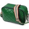 Жіноча зелена сумка-кроссбоді з натуральної шкіри на два відділення Vintage (2422113) - 1
