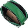 Женская зеленая сумка-кроссбоди из натуральной кожи на два отделения Vintage (2422113) - 4