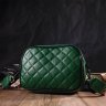 Женская зеленая сумка-кроссбоди из натуральной кожи на два отделения Vintage (2422113) - 5