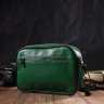 Женская зеленая сумка-кроссбоди из натуральной кожи на два отделения Vintage (2422113) - 6