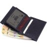 Темно-синій чоловічий тонкий гаманець із якісної шкіри без фіксації KARYA (19835) - 5