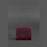 Бордовий гаманець з вінтажній шкіри на кнопці BlankNote (12503) - 5