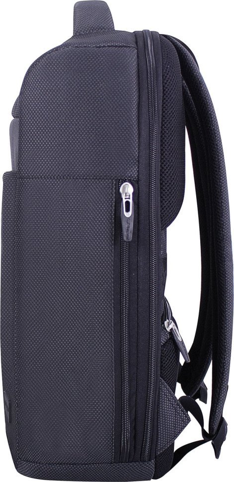 Черный мужской рюкзак из качественного текстиля с отсеком под ноутбук Bagland (53863)
