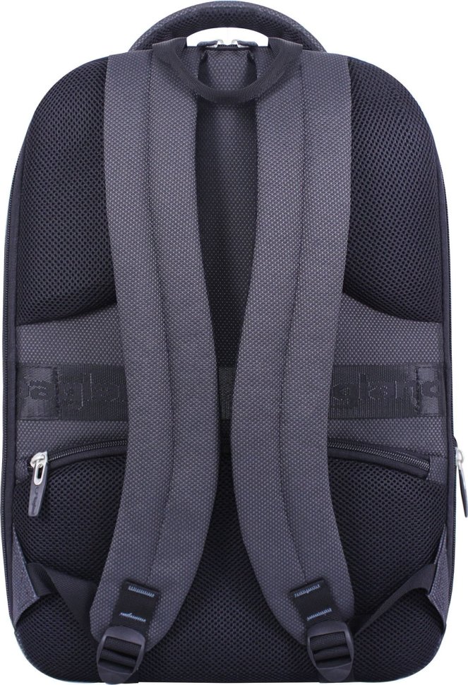 Чорний чоловічий рюкзак з якісного текстилю з відсіком під ноутбук Bagland (53863)