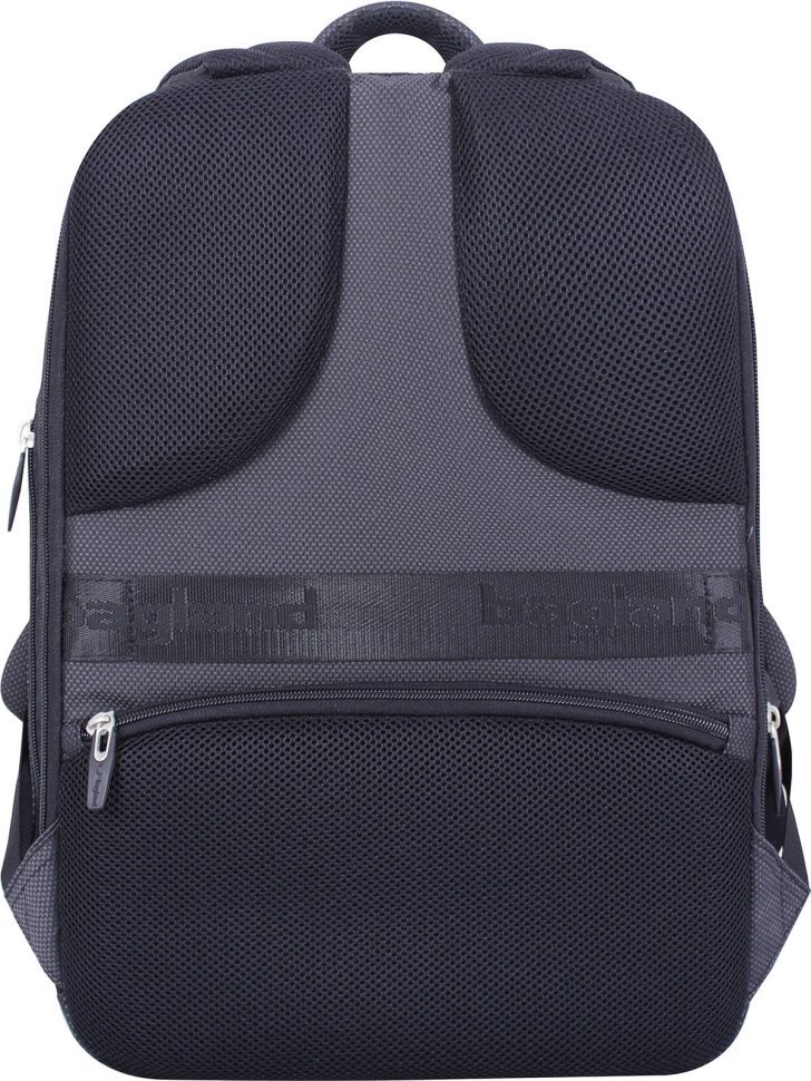 Чорний чоловічий рюкзак з якісного текстилю з відсіком під ноутбук Bagland (53863)