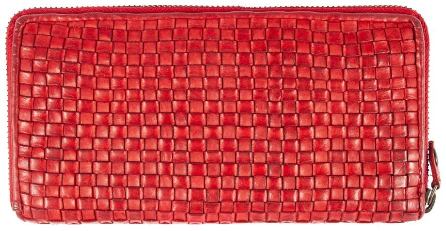 Вместительный женский кошелек из натуральной кожи с плетением Ashwood D81 94063 красного цвета фото №2 Вместительный женский кошелек из натуральной кожи с плетением Ashwood D81 94063 красного цвета modnotak фото №2