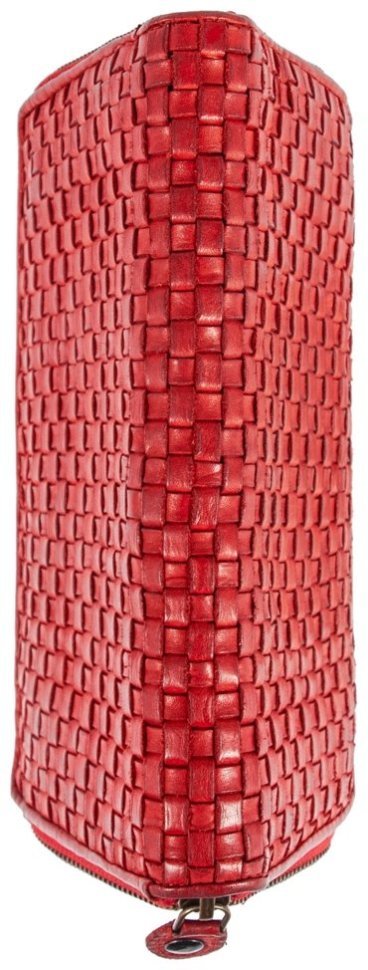 Вместительный женский кошелек из натуральной кожи с плетением Ashwood D81 94063 красного цвета фото №5 Вместительный женский кошелек из натуральной кожи с плетением Ashwood D81 94063 красного цвета modnotak фото №5