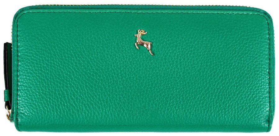 Женский кошелек из натуральной фактурной кожи зеленого цвета Ashwood J51 94163 на молнии фото №1 Женский кошелек из натуральной фактурной кожи зеленого цвета Ashwood J51 94163 на молнии modnotak фото №1