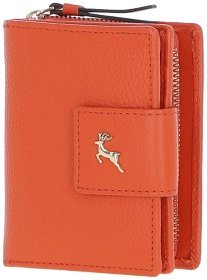 Яркое женское кожаное портмоне Ashwood 94463 (оранжевое)