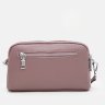 Женская сумка кроссбоди на 2 отделения из кожи флотар через плечо Borsa Leather 104563 фиолетового цвета modnotak фото - 3