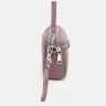 Женская сумка кроссбоди на 2 отделения из кожи флотар через плечо Borsa Leather 104563 фиолетового цвета modnotak фото - 4