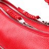 Містка шкіряна сумка жіноча червоного кольору на дві блискавки KARYA (2420849) - 8