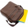 Светло-коричневая сумка планшет из натуральной кожи Leather Collection (11522) - 6