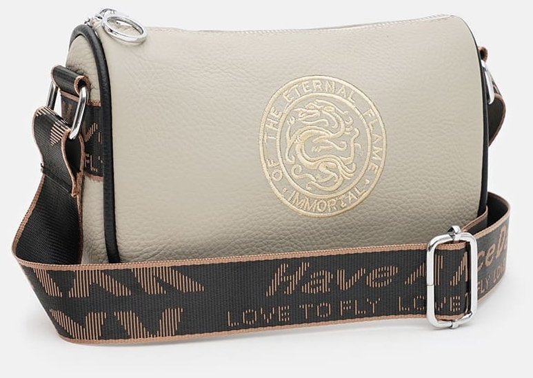 Компактная женская сумка из фактурной кожи Borsa Leather 94663 бежевого цвета фото №2 Компактная женская сумка из фактурной кожи Borsa Leather 94663 бежевого цвета modnotak фото №2