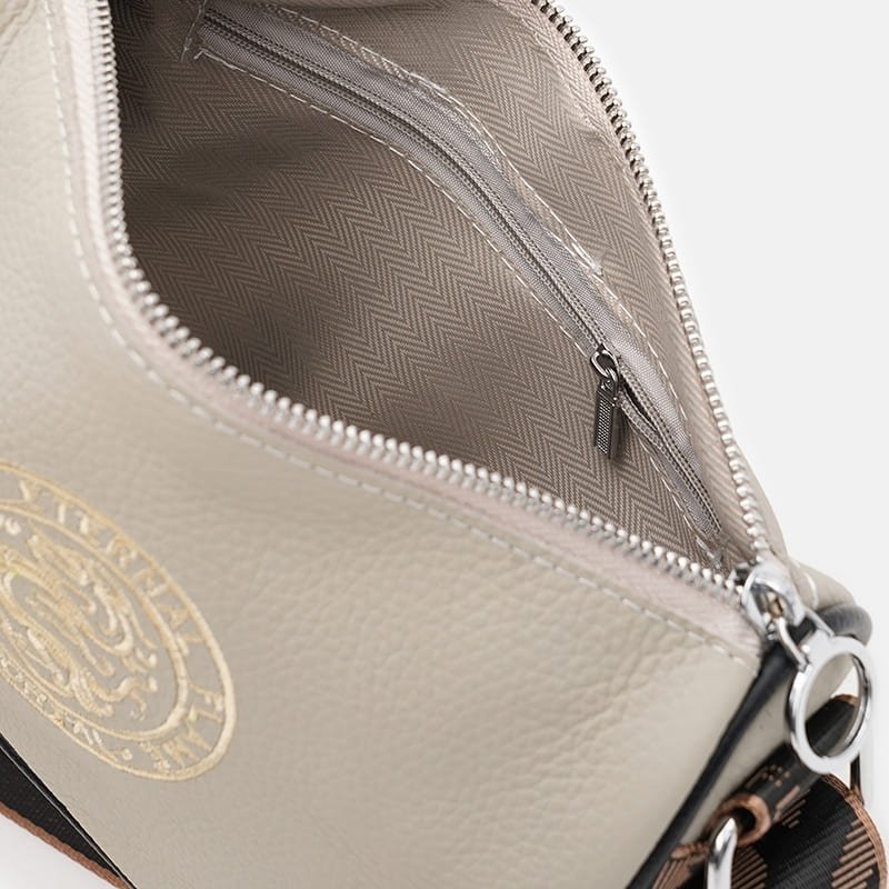 Компактная женская сумка из фактурной кожи Borsa Leather 94663 бежевого цвета фото №5 Компактная женская сумка из фактурной кожи Borsa Leather 94663 бежевого цвета modnotak фото №5