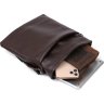 Кожаная современная мужская сумка через плечо коричневого цвета SHVIGEL (11601) - 6