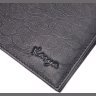 Черный стильный мужской кошелек из натуральной кожи с тиснением без монетницы KARYA (2421049) - 3