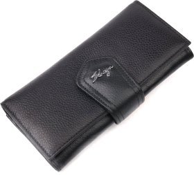 Чорний жіночий довгий гаманець із натуральної шкіри високої якості KARYA (2421149)