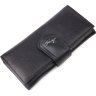 Черный женский длинный кошелек из натуральной кожи высокого качества KARYA (2421149) - 1
