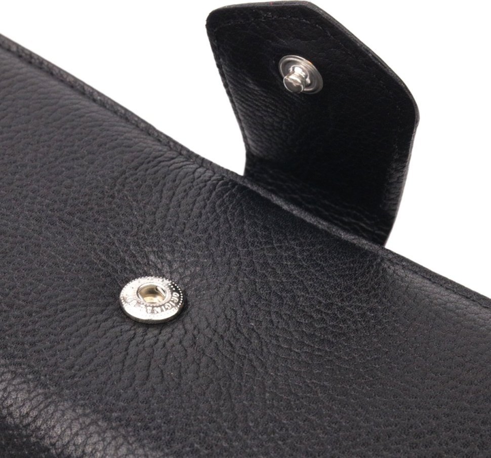 Черный женский длинный кошелек из натуральной кожи высокого качества KARYA (2421149)