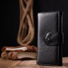 Черный женский длинный кошелек из натуральной кожи высокого качества KARYA (2421149) - 7