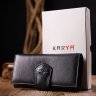 Черный женский длинный кошелек из натуральной кожи высокого качества KARYA (2421149) - 9