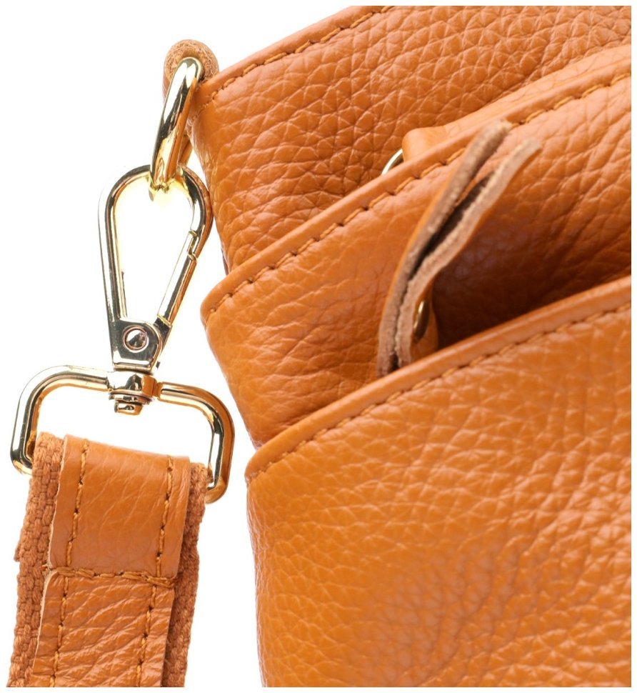 Яркая женская сумка рыжего цвета из натуральной фактурной кожи Vintage 94863 фото №4 Яркая женская сумка рыжего цвета из натуральной фактурной кожи Vintage 94863 modnotak фото №4