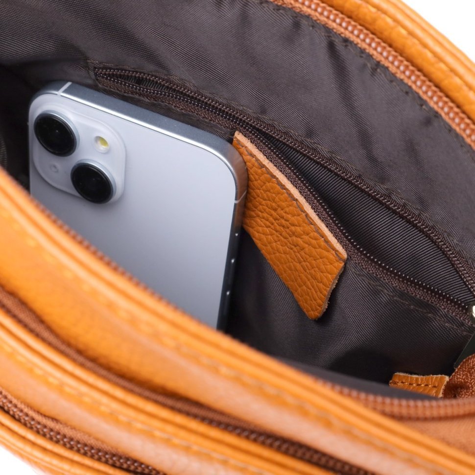 Яркая женская сумка рыжего цвета из натуральной фактурной кожи Vintage 94863 фото №5 Яркая женская сумка рыжего цвета из натуральной фактурной кожи Vintage 94863 modnotak фото №5