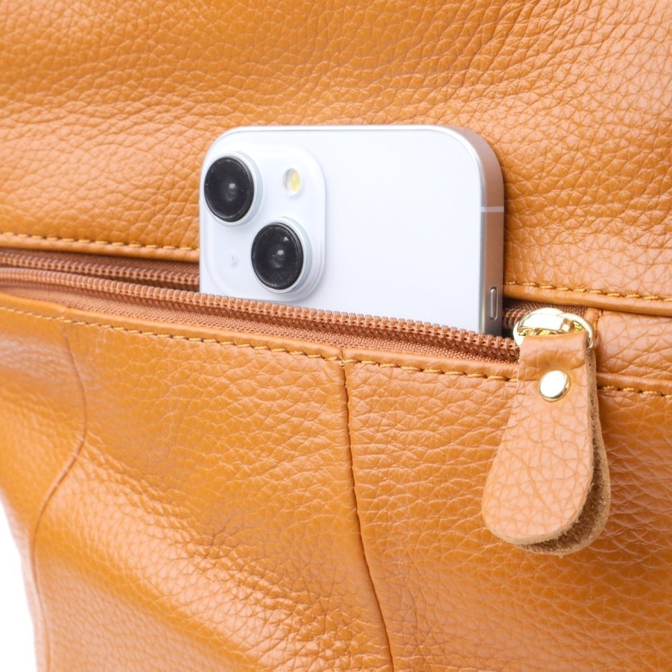 Яркая женская сумка рыжего цвета из натуральной фактурной кожи Vintage 94863 фото №7 Яркая женская сумка рыжего цвета из натуральной фактурной кожи Vintage 94863 modnotak фото №7