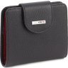 Шкіряний жіночий гаманець компактного розміру в чорно-червоному кольорі KARYA (55863) - 1