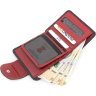 Шкіряний жіночий гаманець компактного розміру в чорно-червоному кольорі KARYA (55863) - 6