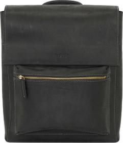 Классический мужской рюкзак черного цвета с клапаном VATTO (12104)