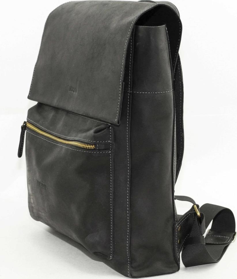 Класичний чоловічий рюкзак чорного кольору з клапаном VATTO (12104)