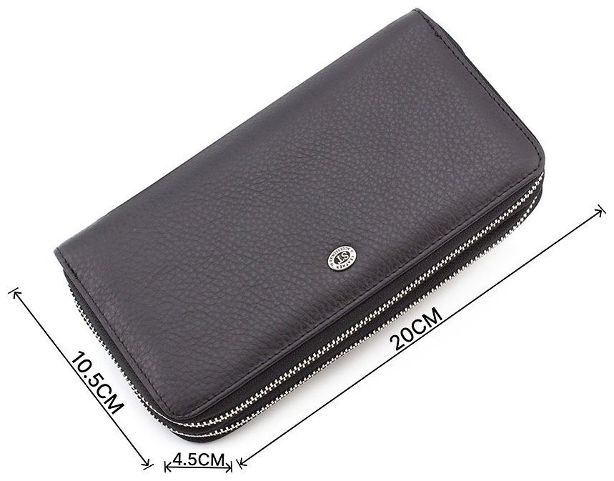 Черный мужской кошелек-клатч на две молнии ST Leather (18846) фото №3 Черный мужской кошелек-клатч на две молнии ST Leather (18846) modnotak фото №3