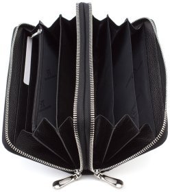 Черный мужской кошелек-клатч на две молнии ST Leather (18846)