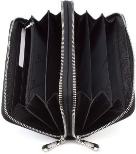 Чорний чоловічий гаманець-клатч на дві блискавки ST Leather (18846) - 2
