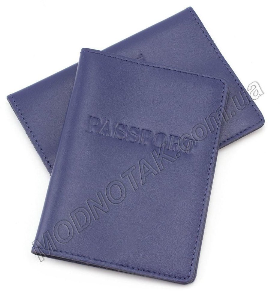 Кожаная обложка синего цвета под паспорт ST Leather (16049)