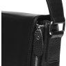 Середня чоловіча шкіряна сумка чорного кольору з ремінцем на плече Borsa Leather (56963) - 7