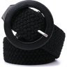 Жіночий текстильний ремінь чорного кольору з круглою пряжкою Vintage (2420821) - 5