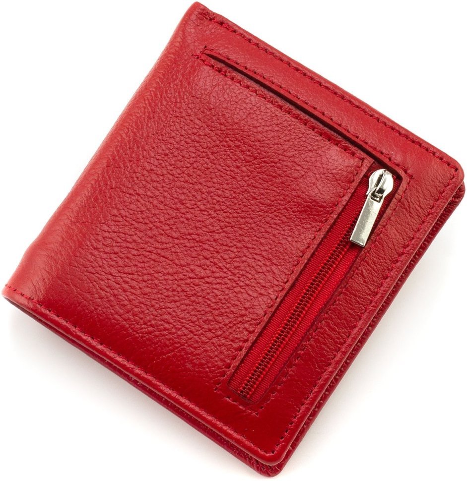 Красный женский кошелек из натуральной кожи с магнитной фиксацией ST Leather 1767263
