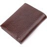 Чоловічий портмоне без застібки з натуральної зернистої шкіри коричневого кольору KARYA (2421365) - 2