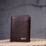 Мужской портмоне без застежки из натуральной зернистой кожи коричневого цвета KARYA (2421365) - 7