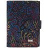 Обложка для документов из натуральной кожи на кнопке Desisan 107463 синего цвета с узором цветов modnotak фото - 1